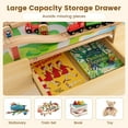 thumbnail image 6 of Infans Kids Wooden Train Table Set 84 PCS Playset w/ Reversible Tabletop Storage Drawer, 6 of 7