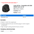 thumbnail image 2 of Lower Oil Pan - Compatible with 2008 INFINITI G35 3.5L V6 - Dorman, 2 of 2