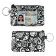thumbnail image 2 of Zip ID Case with Lanyard - Badge ID Holder Wallet with Zipper - Cotton - Vintage Paisley, 2 of 7