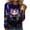 20-Purple, variant on Cavosen Mardi Gras Ladies Blouses Long Sleeve Blouse Dressy Carnival Mask Graphic Print Blouse Round Neck Party Festival Tops Loose Trendy Holiday Shirts Party Funny T-Shirt Yellow L