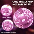 thumbnail image 3 of 20 Inch Large Mirror Disco Ball, Hanging Party Decor with Glass Mirror Tiles for Wedding, Stage, Dance Floor & Holiday Decoration, Pink, 3 of 10