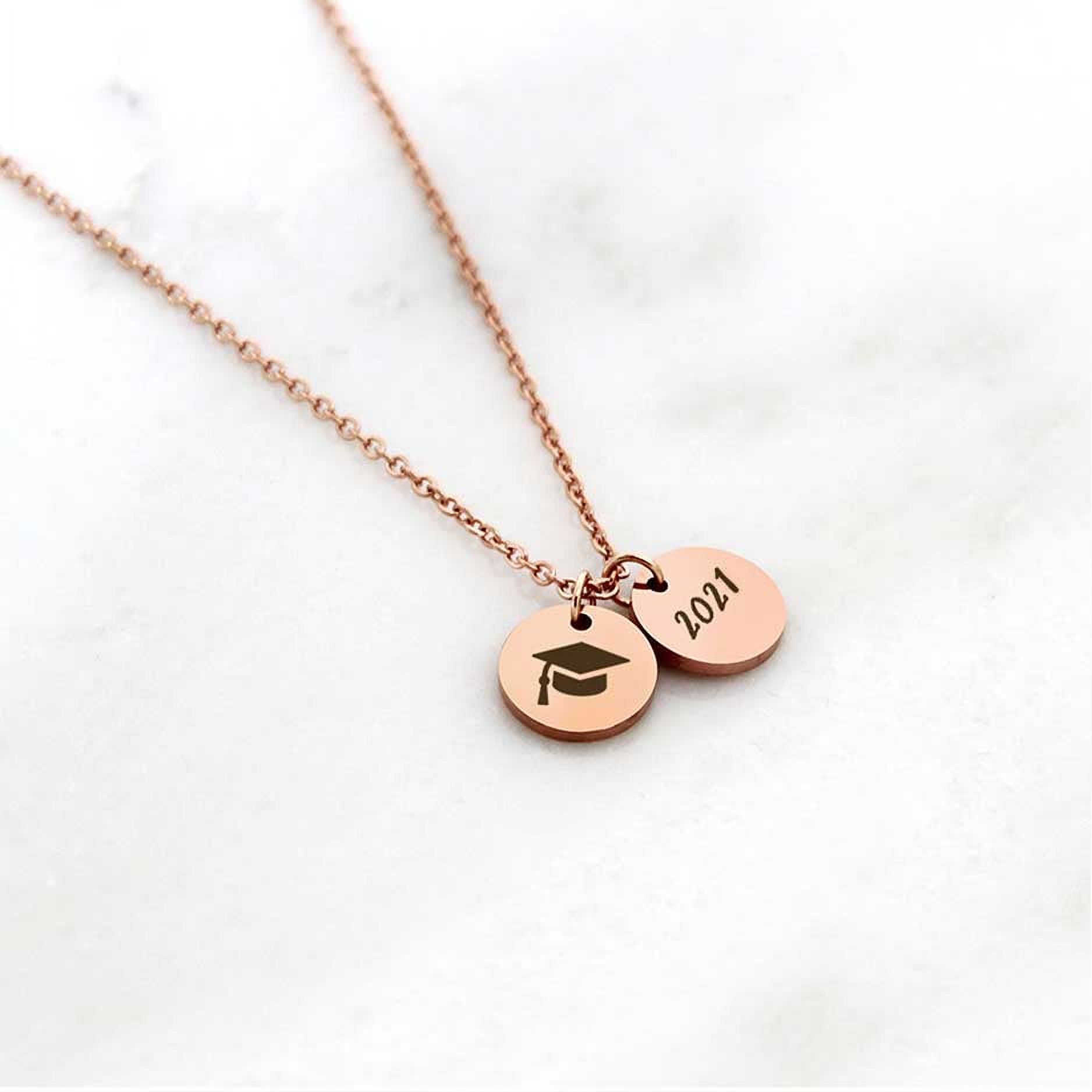 Anavia College Graduation Gift for Best Friend - 2021 Graduation Gifts for Friend - Congratulations On Your Graduation - Stainless Steel Bachelor Cap Necklace Jewelry Gift