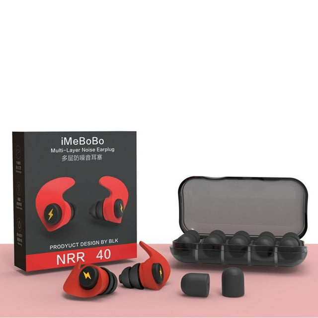 Anti-Noise Sleep Earplugs Sound Blocking Silicone Ear Protector with Case for Sleep Noise Reduction