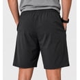 thumbnail image 2 of HISDERN Mens Black Shorts 7.8 In Inseam Drawstring Waist Quick Dry Athletic Shorts with Deep Pockets, 2 of 10