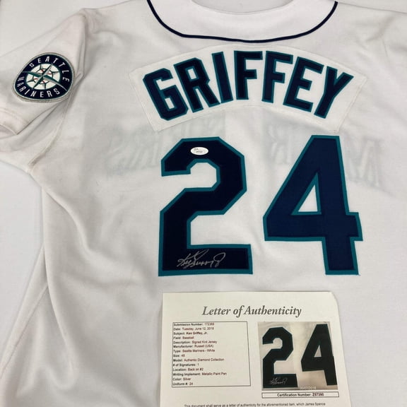 Ken Griffey Jr. Signed 1990's Russell Seattle Mariners Authentic Jersey JSA COA