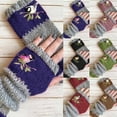 thumbnail image 4 of MesaSe Women Autumn Winter Bird Embroidered Gloves Knit Fingerless Color Block Mitten, 4 of 9
