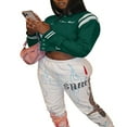 thumbnail image 3 of Veste Universitaire pour Femmes à Manches Longues, Veste de Baseball Courte, Manteaux Bomber, Mode Mode Urbaine, 3 of 8