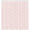 thumbnail image 2 of JOOCAR Pink and White Shower Curtain Girly with Curly Leaves Hearts Flowers with Hooks 72x72 Blush, 2 of 4