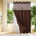thumbnail image 5 of Waffle Pattern Shower Curtain, 1 Count Double Layer Waterproof Bathroom Curtain, Removable Shower Curtain Panels with Snaps, Bathroom Supplies, 5 of 20