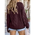 thumbnail image 5 of Eytino Cable Knit Sweater Women Trendy Crewneck Long Sleeve Color Block Sweater Tops Fall Winter Chunky Pullover Sweaters Size S, 5 of 10