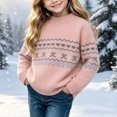 thumbnail image 2 of Jalioing Teen Girls Crew Neck Sweaters Fashion Long Sleeve Graphic Sweater Pullover Winter Casual Knitted Tops 9-15 Years, 2 of 6