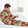thumbnail image 5 of KLL Colorful Hawaii Palms Sleepwear Mens Flannel Pajamas,Long Cotton Pj Set, 5 of 7
