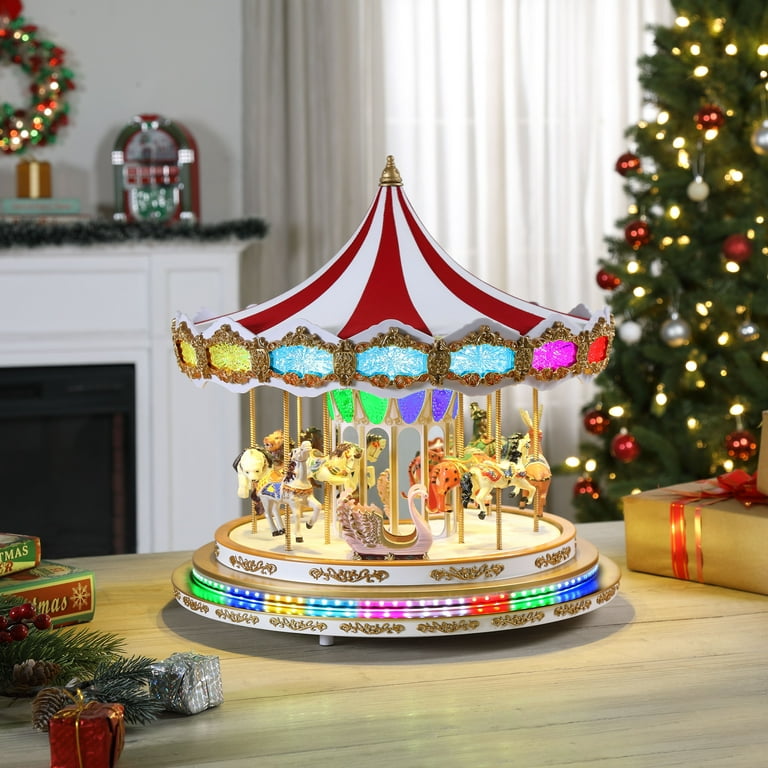 Mr. Christmas 17 in. RGB Light Show Carousel - Walmart.com