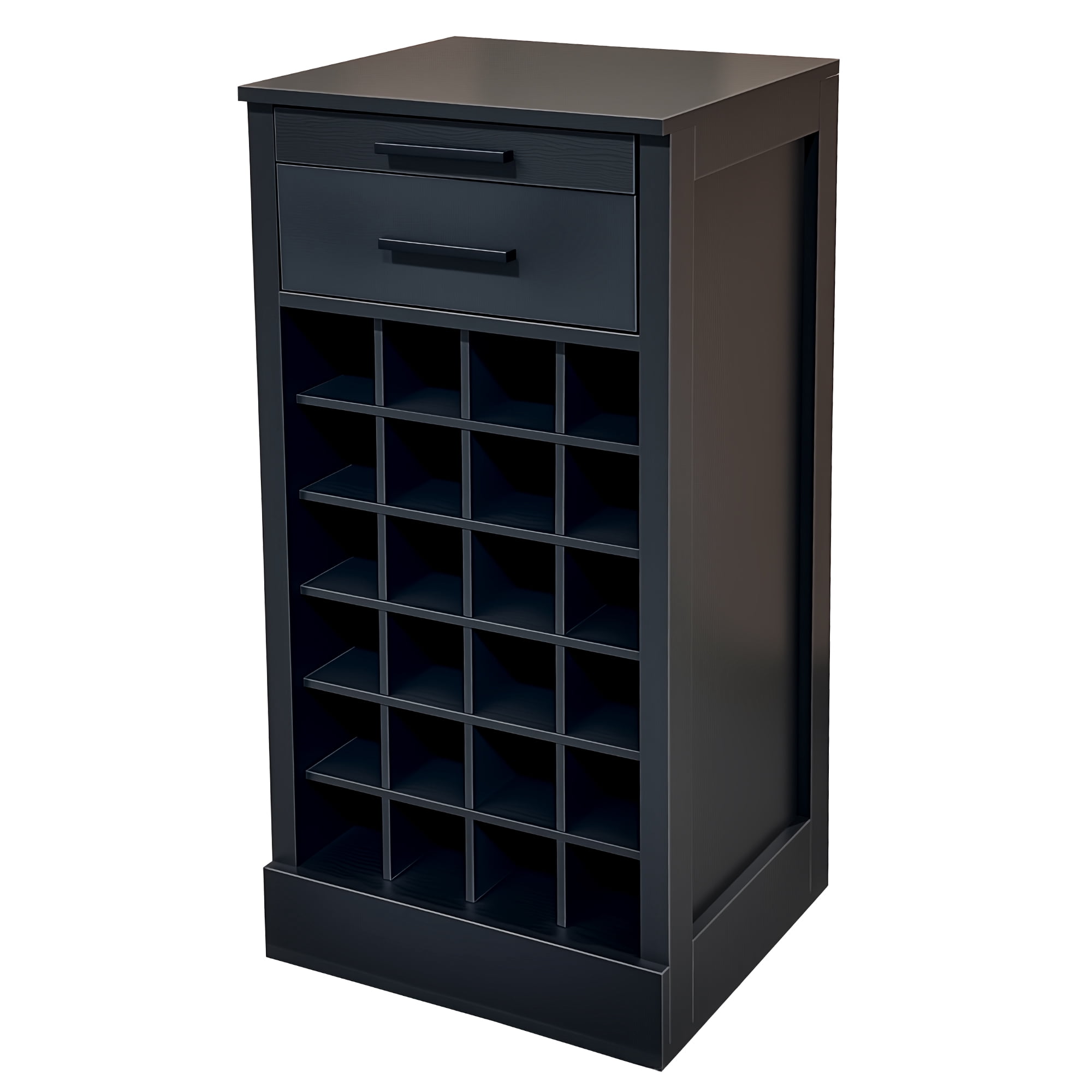 Wine Cabinet 28-Bottle Modular Storage Buffet for Home Bar Dining Room, Black