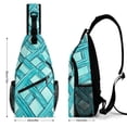 thumbnail image 2 of Full Print Chest Bag 8×15in Outer Large Bag On Both Sides Of Mesh Bag Inside Pocket Design Sponge Pad Shoulder Strap Turquoise Moroccan Trellis Hand-drawn Sketch_62922_2, 2 of 8