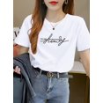 thumbnail image 2 of Elegant Women's T-Shirt with Letter Print - Crew Neck, Short Sleeve, Machine Washable - Perfect for Spring/Summer, SPECHIR, 2 of 6
