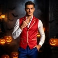 thumbnail image 2 of Men'S Steampunk Vest Costume Single Breasted Vintage Inspired Waistcoat For Halloween Party Cosplay Role Play Masquerade Stage Performance Outfit, 2 of 5