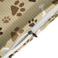 thumbnail image 4 of 3 Pcs Soft Bedding Set, Includes 1 Duvet Cover with Zipper And 2 Pillow Shams,Brown Footprints And Bones Full(79"×90"), 4 of 8