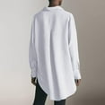 thumbnail image 5 of Women's Oversized Button Down Shirts Collared V Neck Solid Color Long Sleeve Blouses Work Going out Tunic Tops, 5 of 7