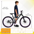 thumbnail image 2 of 24" Kids Bike for Boys and Girls Ages 6+, Akaber 120-Sound Kids Mountain Bike, Bicycle for Kids with Front Suspension, Carbon Steel Frame, Dual Disc Brakes, 2 of 8