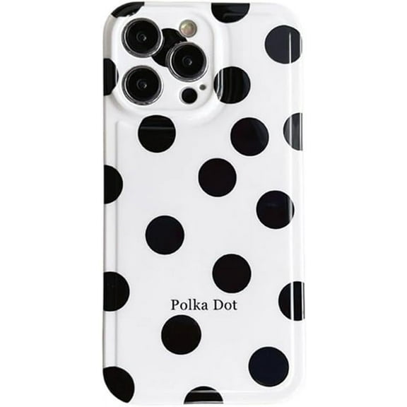 Simple Polka Dot Glossy Soft  for iPhone Case (White,iPhone 13)