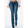 thumbnail image 2 of Grace In La Women's Medium Wash Mid Rise Geo Pocket Stretch Bootcut Jeans Medium Wash 25W x 34L, 2 of 3