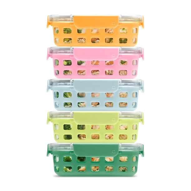 Recipientes de vidrio para preparación de comidas, 3.4 tazas, de Ello Duraglass, juego de 10 unidades