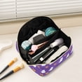 thumbnail image 2 of FORMRS Makeup Bag Travel Cosmetic Organizer for Women Fold Flat Zipper Pouch with Handle, Halloween Purple Ghosts, 2 of 8
