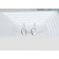 thumbnail image 4 of Minimalist Oval White Mother of Pearl Shell .925 Silver Hook Dangle Earrings, 4 of 8