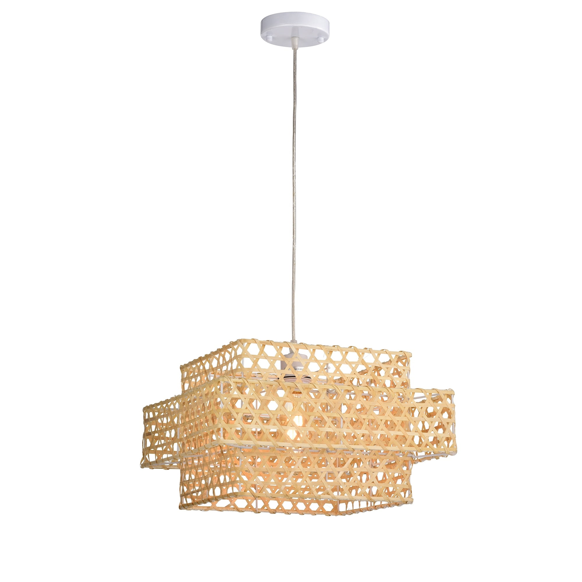 Warehouse of Tiffany IMP738/1 Caitlyn 15.7 in. 1-Light Indoor Cream Finish Pendant Light with Light Kit