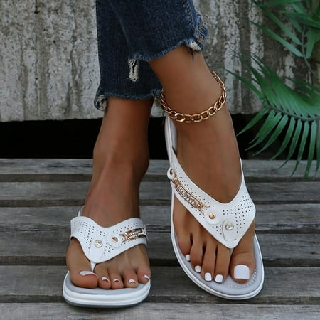 

SHENZHENHFUKJ Stylish Women‘s Wedge Slide Sandals with Metal Buckle for Casual Summer Style and Comfortable Beach Slip-Ons