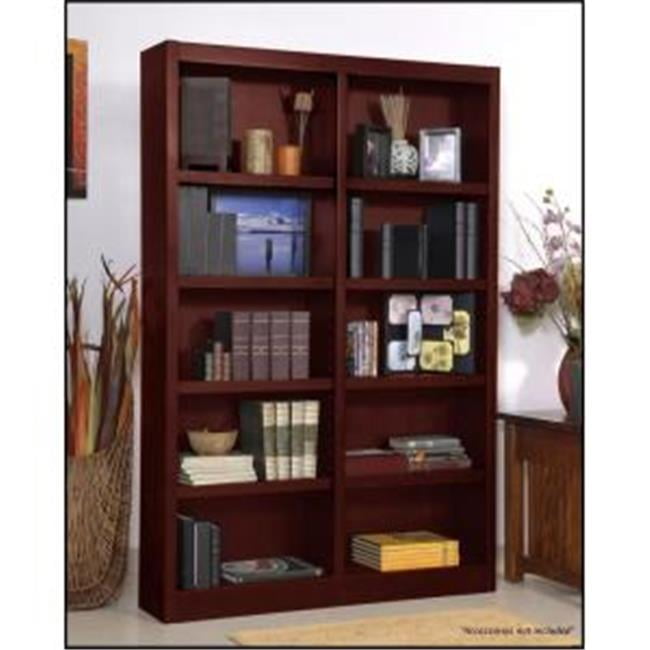 Concepts In Wood MI4872-C Double Wide Bookcase, Cherry Finish 10 Shelves
