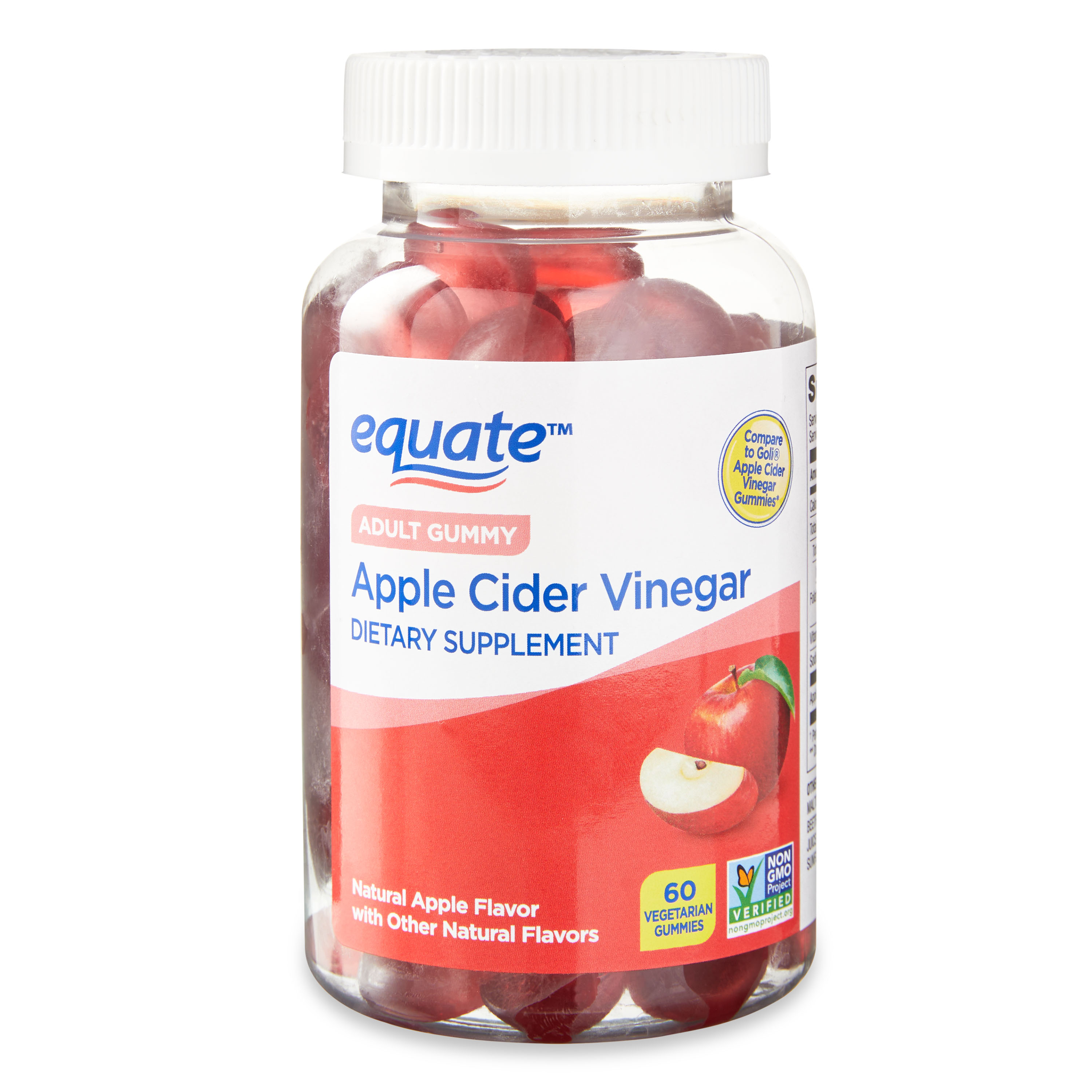 Equate Apple Cider Vinegar Vegetarian Gummy Supplement, 60 Count