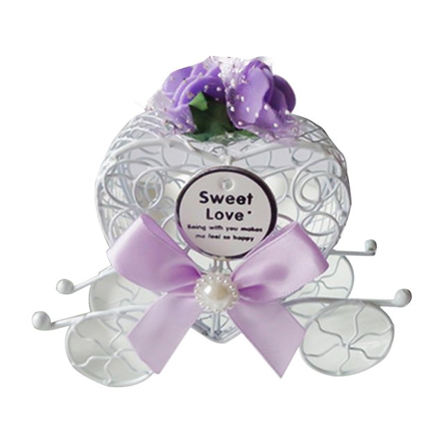 Caja de regalo exquisita romántica Metal amor corazón Favor caja de dulces para casarse