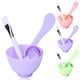thumbnail image 1 of Juego de tazones para mezclar máscaras faciales, kit de herramientas para mezclar máscaras faciales Diy púrpura Feliz Sencillez, 1 of 4