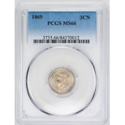 1869 Three Cent Nickel MS-66 PCGS