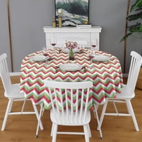 Christmas Round Tablecloth 60x60in(153x153cm) – Waterproof Polyester Table Cover with Full Print Design, Wrinkle Resistant & Washable for Kitchen Dining Party Decor