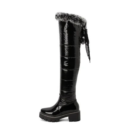 

Women‘s Over-the-knee Snow Boots Waterproof Warm Plush Chunky Heeled Snow Boots Women‘s Footwear