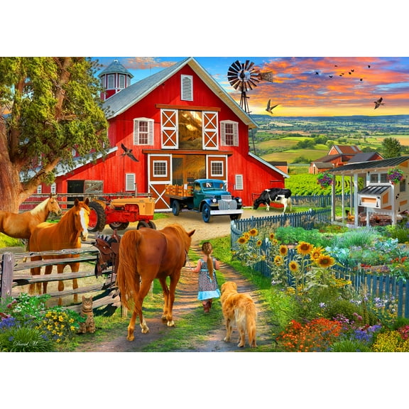 Vermont Christmas Company Horse Farm Jigsaw Puzzle 1000 Piece