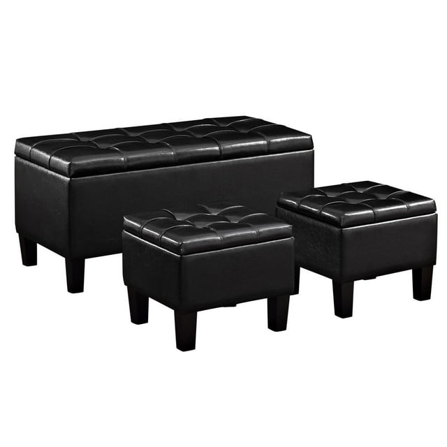 Pouf de rangement rectangulaire Lancaster de 3 pièces de WyndenHall