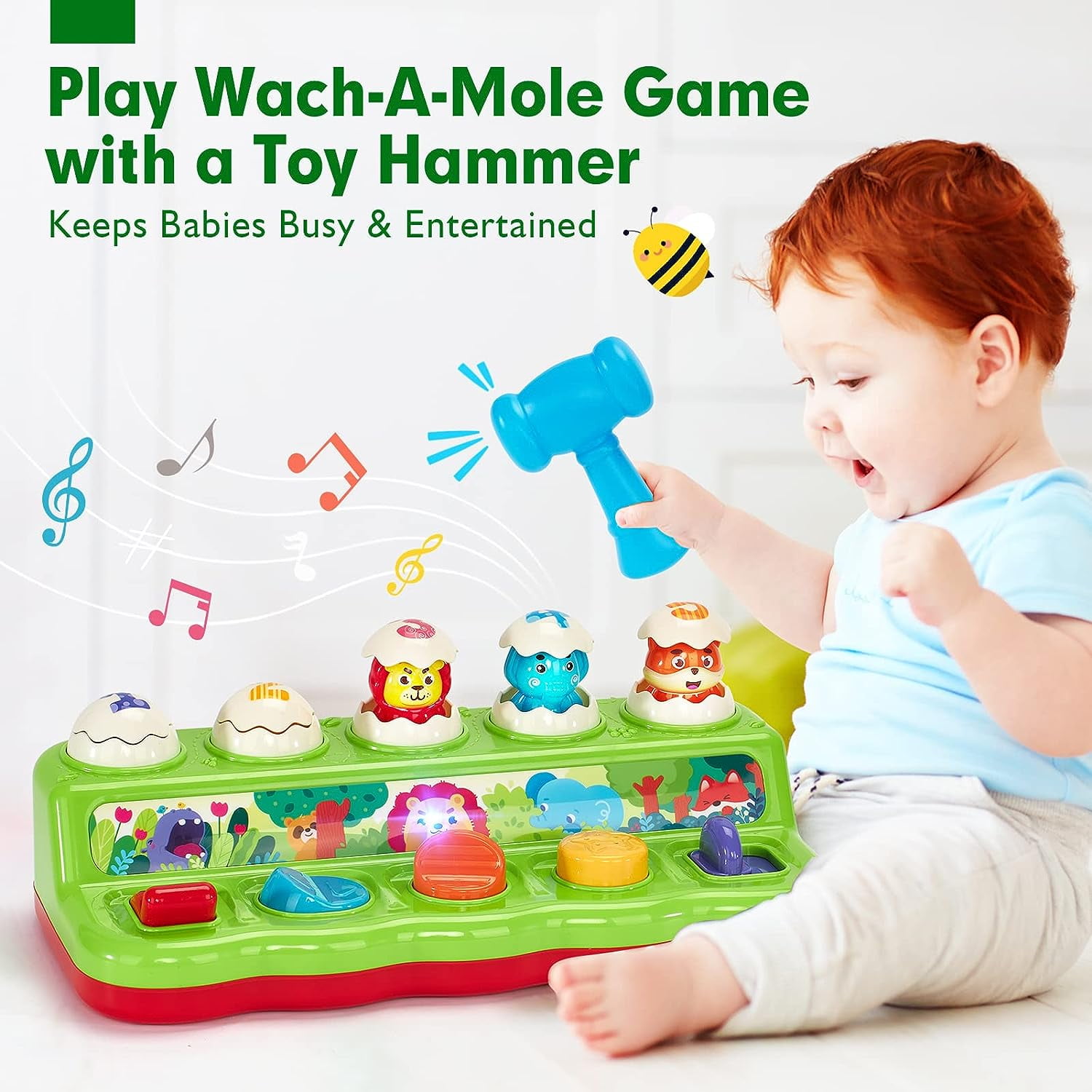 Interactive Montessori Toddler Toy | Toys for 1 Year Old, Baby Toys 9-12 Months 12-24 Months, Early Developmental Toy for Toddlers 1-3 Years, Birthday Gifts Learning Toys with Music Lights