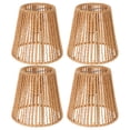 thumbnail image 1 of Shisuyan 4pcs Hand Woven Simulation Rattan Lamp Shade For E27 E14 Pendant Light Bohemian Paper Rope Lampshade Rustic Ceiling Lamp Cover For Living Room Bedroom, 1 of 8