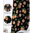 thumbnail image 3 of Peaches Blackout Curtains for Bedroom Living Room Darkening Curtains 54 Inch Long Summer Fruit Flowers Spring Watercolor Black Short Curtain for Small Window Treatment Grommet Drapes 52"x54"x2, 3 of 9