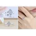 thumbnail image 3 of Dazzlingrock Collection Round White Diamond Marquise Shape Engagement Ring for Women in 18K White Gold, Size 5.5 (0.20 ctw, Color I-J, Clarity I1-I2), 3 of 6