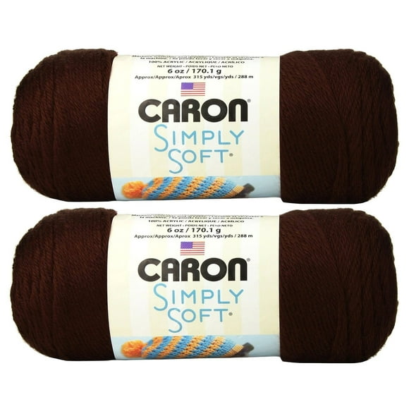 Bulk Buy: Caron Simply Soft Yarn Solids (2-Pack) (Chocolate)