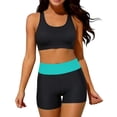 thumbnail image 5 of Busydd Womens Tankini 3 Piece Solid Color Round Neck Tanks Bras and Boyshorts Beachwear Comfy Summer Bathing Suits XL, 5 of 5
