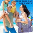 thumbnail image 3 of Mesh Beach Bag, Large Beach Tote with Zipper Pocket for Family Pool Bag for Toys & Vacation Essentials, 3 of 8