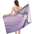 thumbnail image 3 of Lavender Liquid  Marble Large Beach Towel - Plush Thick Cotton Pool Towel, Adult Beach Towels, 3 of 16