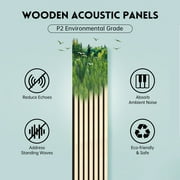 INTIGE Wood Slat Wall Panel Oak 94.5 x 11 x 0.8 2 Pack