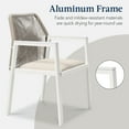 thumbnail image 6 of Best Choice Products Set of 2 Indoor/Outdoor Aluminum Woven Rope Dining Chairs w/ Armrests - White/Alpine, 6 of 7